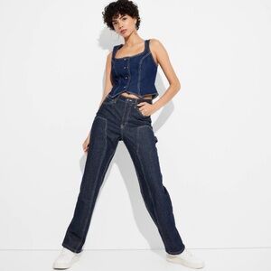 NEW- Wild Fable Dark Wash Carpenter Jeans - Size 8 - High Rise
